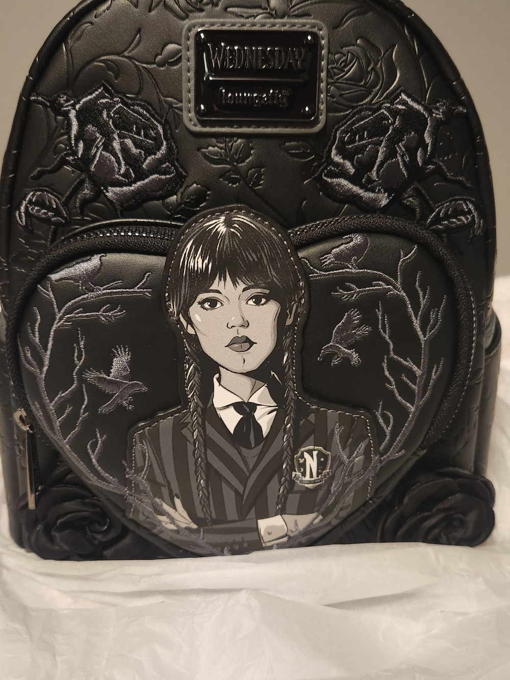 Wednesday Themed Black Mini Backpack - Character Graphic